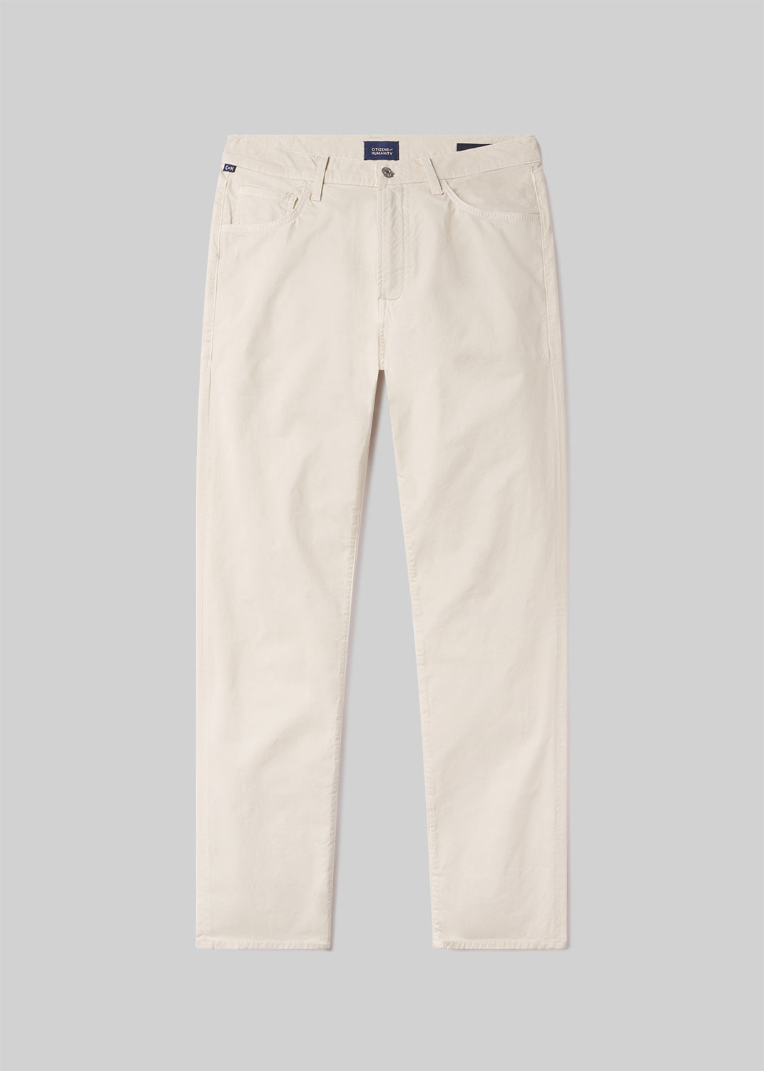 Gage Slim Straight Cashmere Touch Sateen in Light Taupe flat