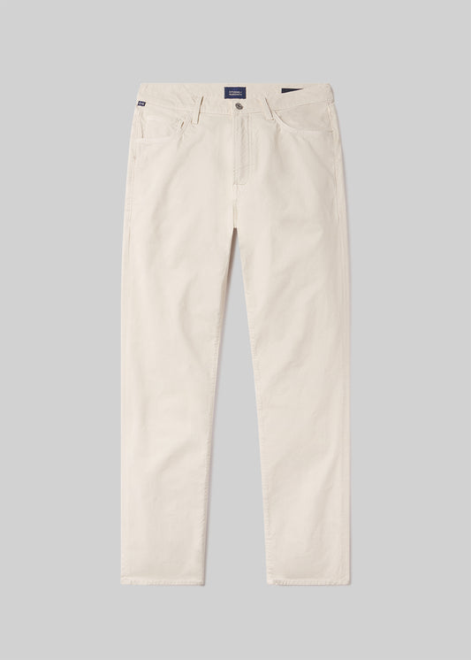 Gage Slim Straight Cashmere Touch Sateen in Light Taupe flat