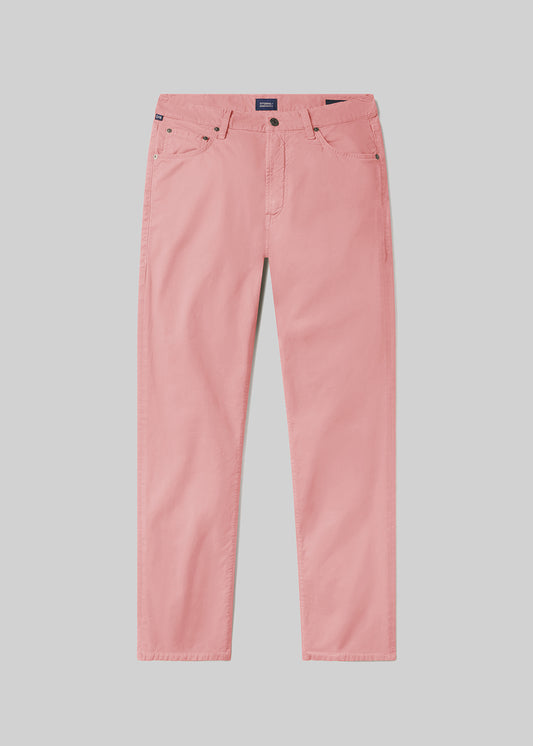 Gage Slim Straight Cashmere Touch Sateen in Pink flat