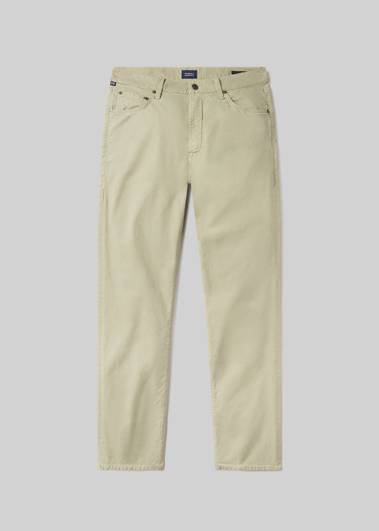 Gage Slim Straight Cashmere Touch Sateen in Sage flat