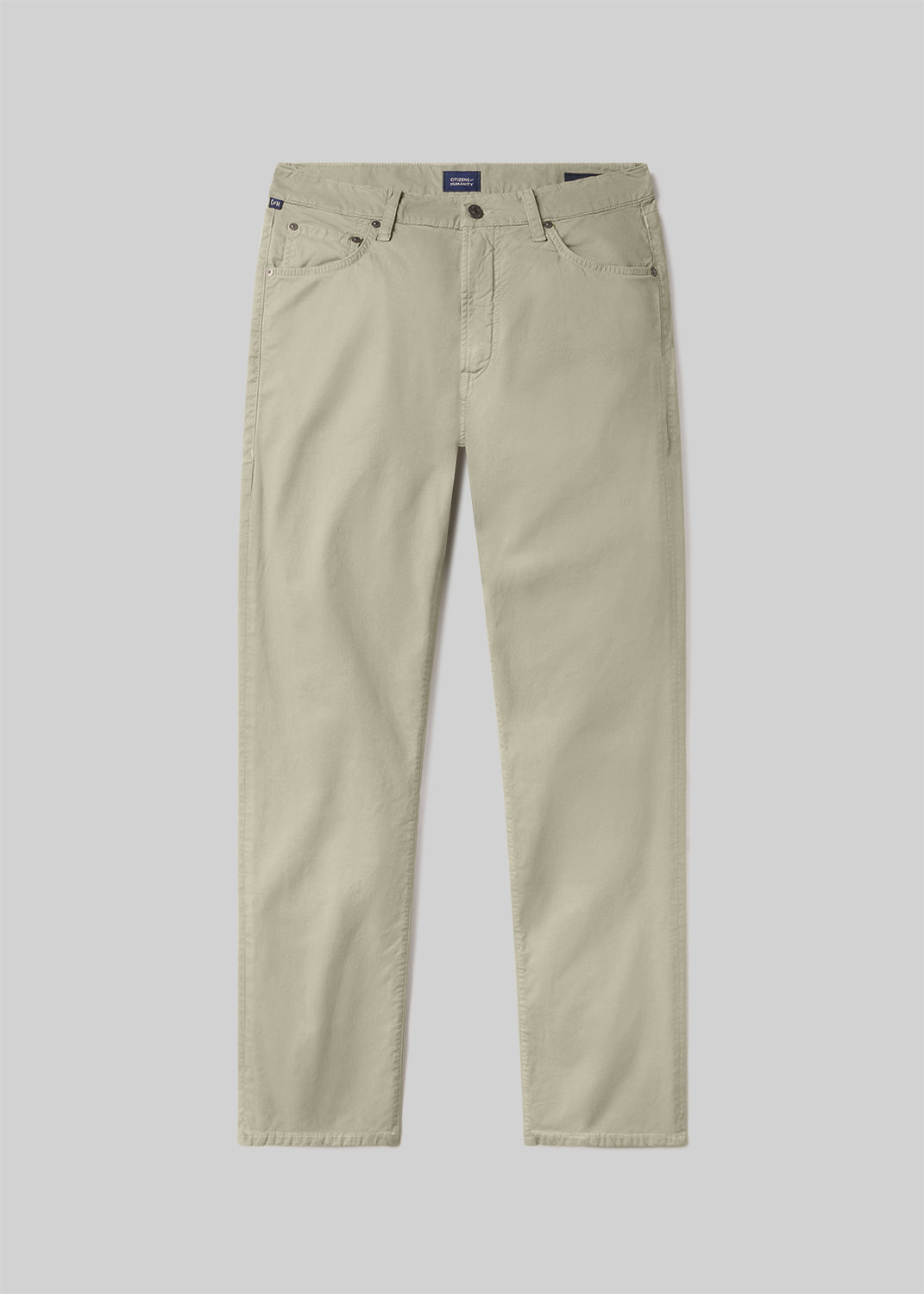 Sage green pants, front product view