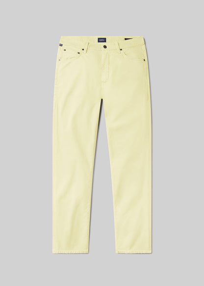 Gage Slim Straight Cashmere Touch Sateen in Yellow flat
