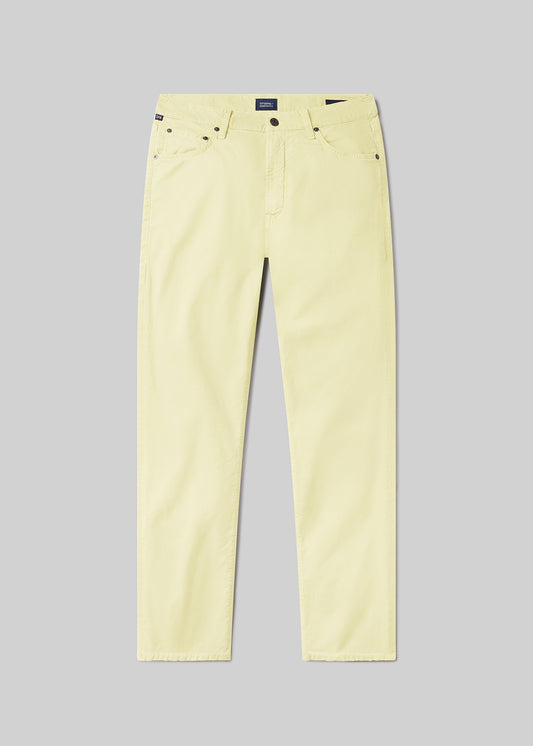 Gage Slim Straight Cashmere Touch Sateen in Yellow flat