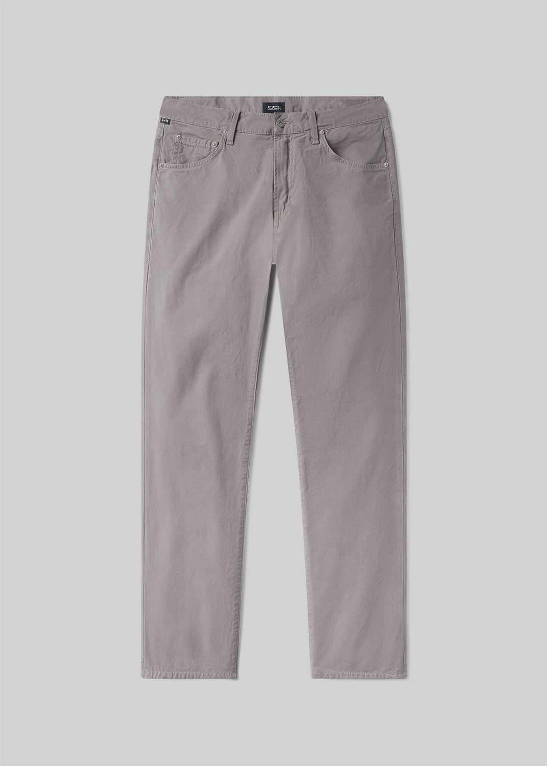 Gage Slim Straight Italian Canvas in Grey flat