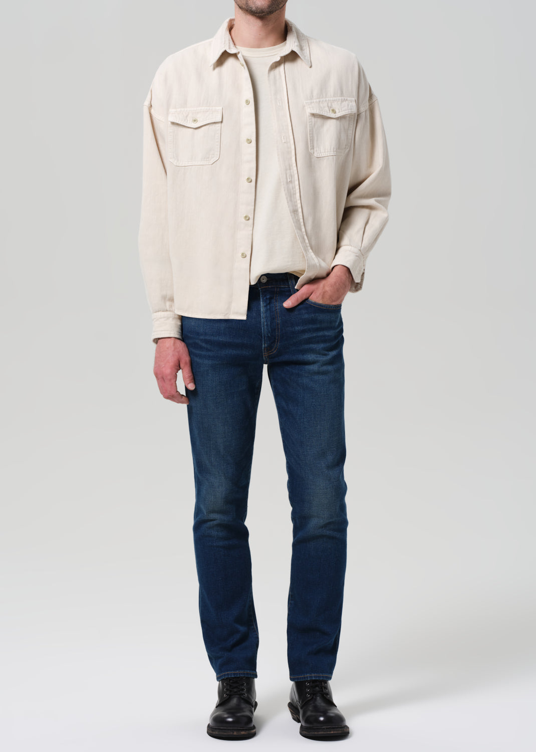 Gage Slim Straight Cashmere Denim in Condor front