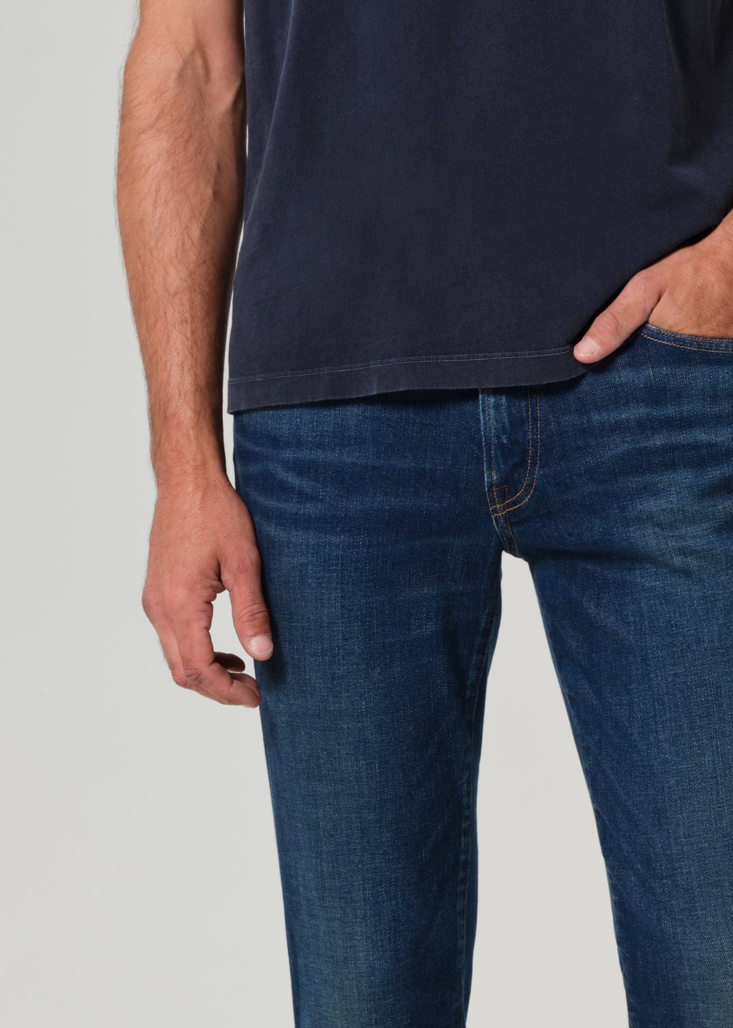 Gage Slim Straight Cashmere Denim in Condor detail