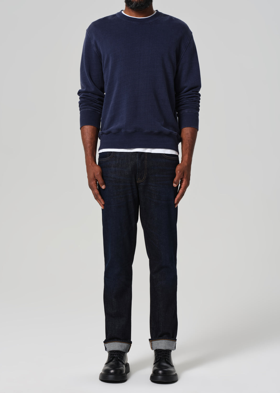 Gage Slim Straight Cashmere Denim in Falcon front