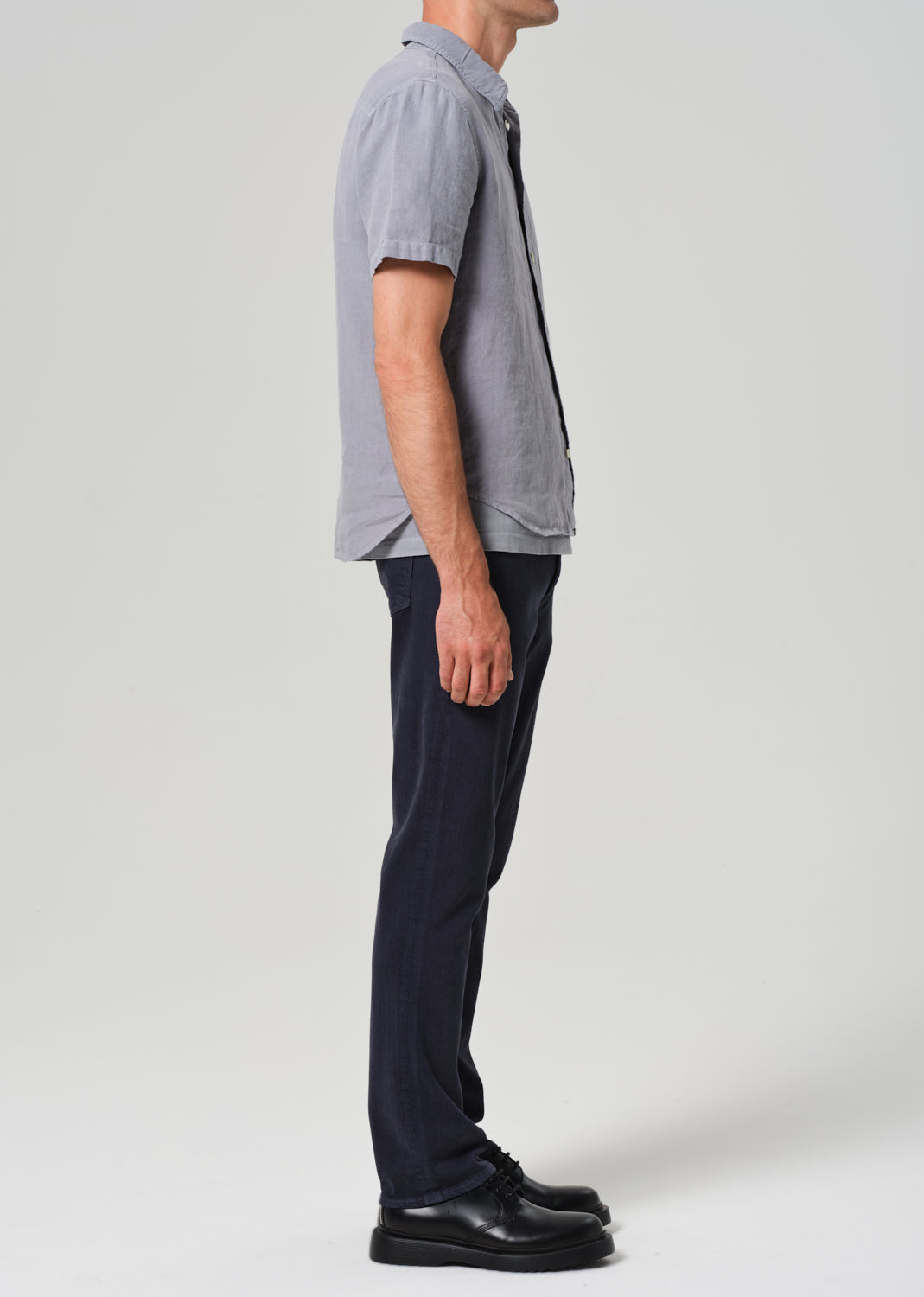 Adler Slim Soft Weft in Cadet Blue side