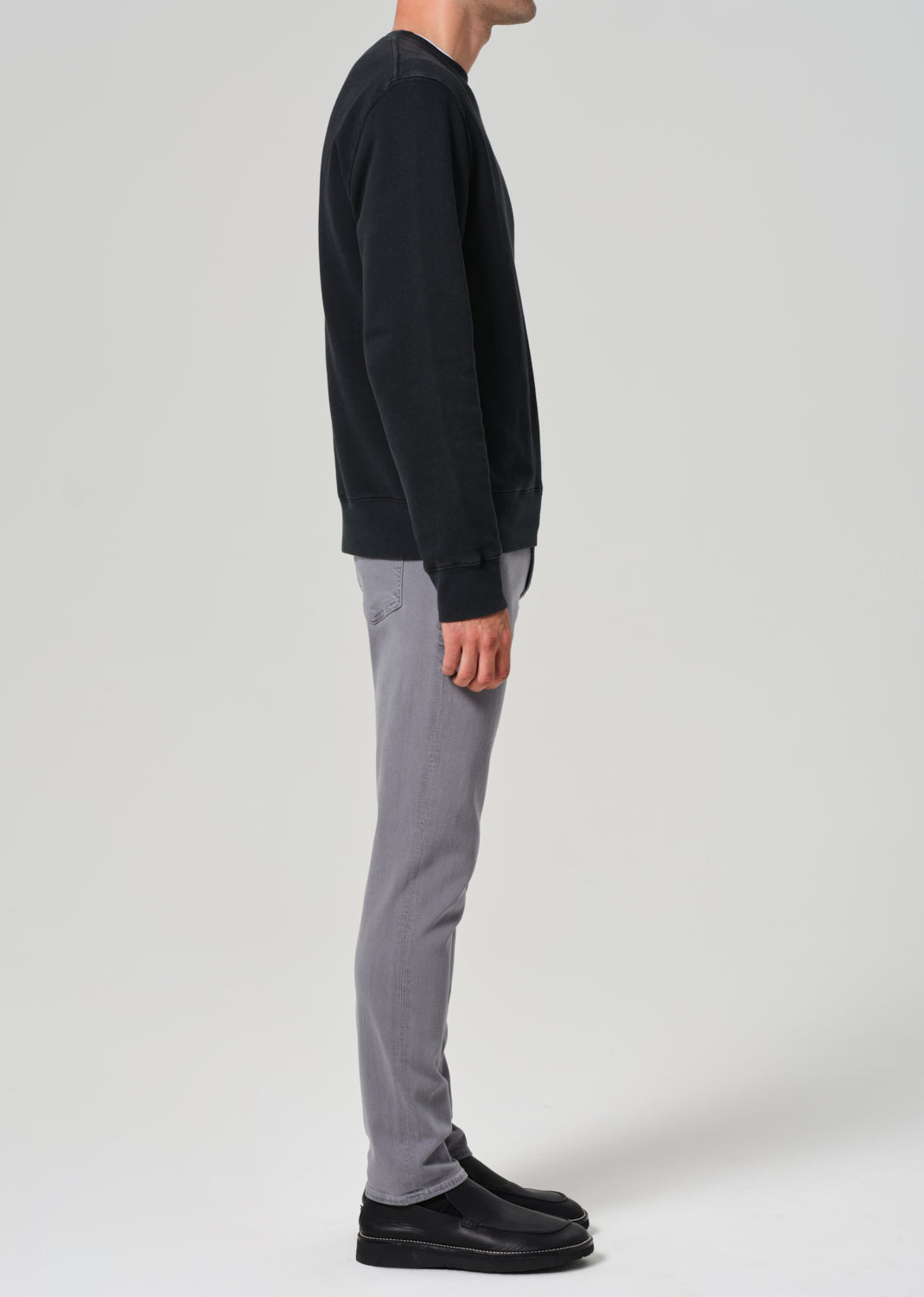 Adler Slim Soft Weft in Heron Grey side