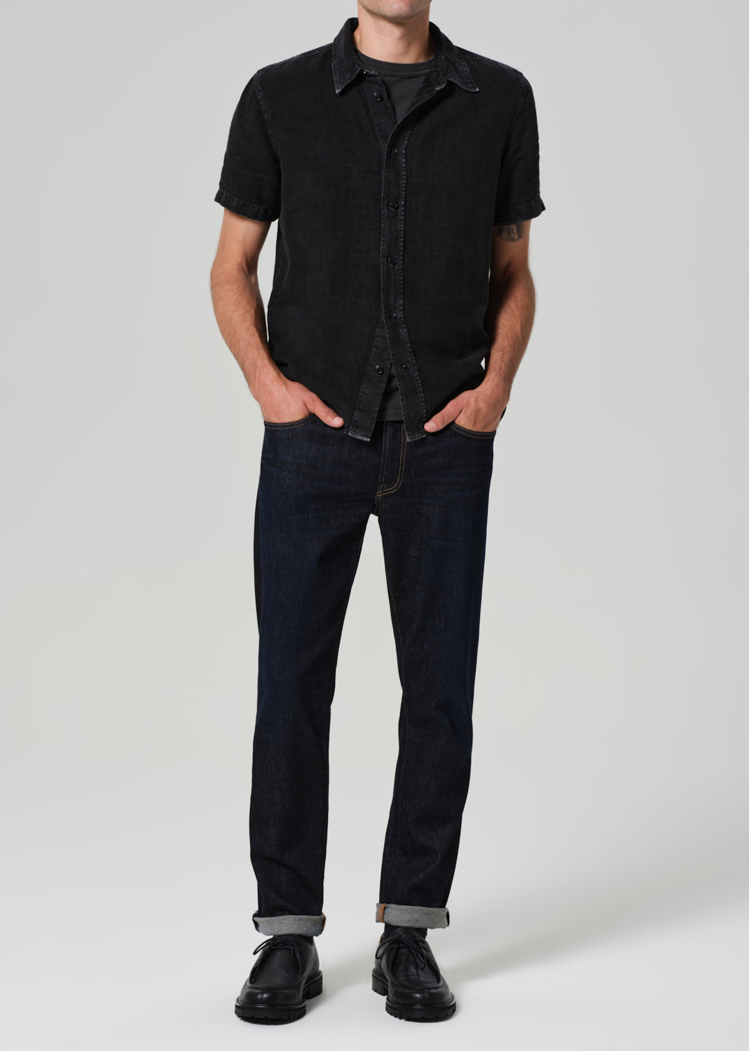 Adler Slim Cashmere Denim in Falcon front