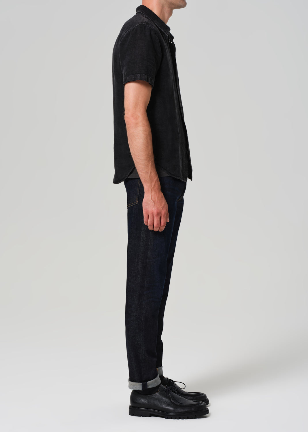 Adler Slim Cashmere Denim in Falcon side