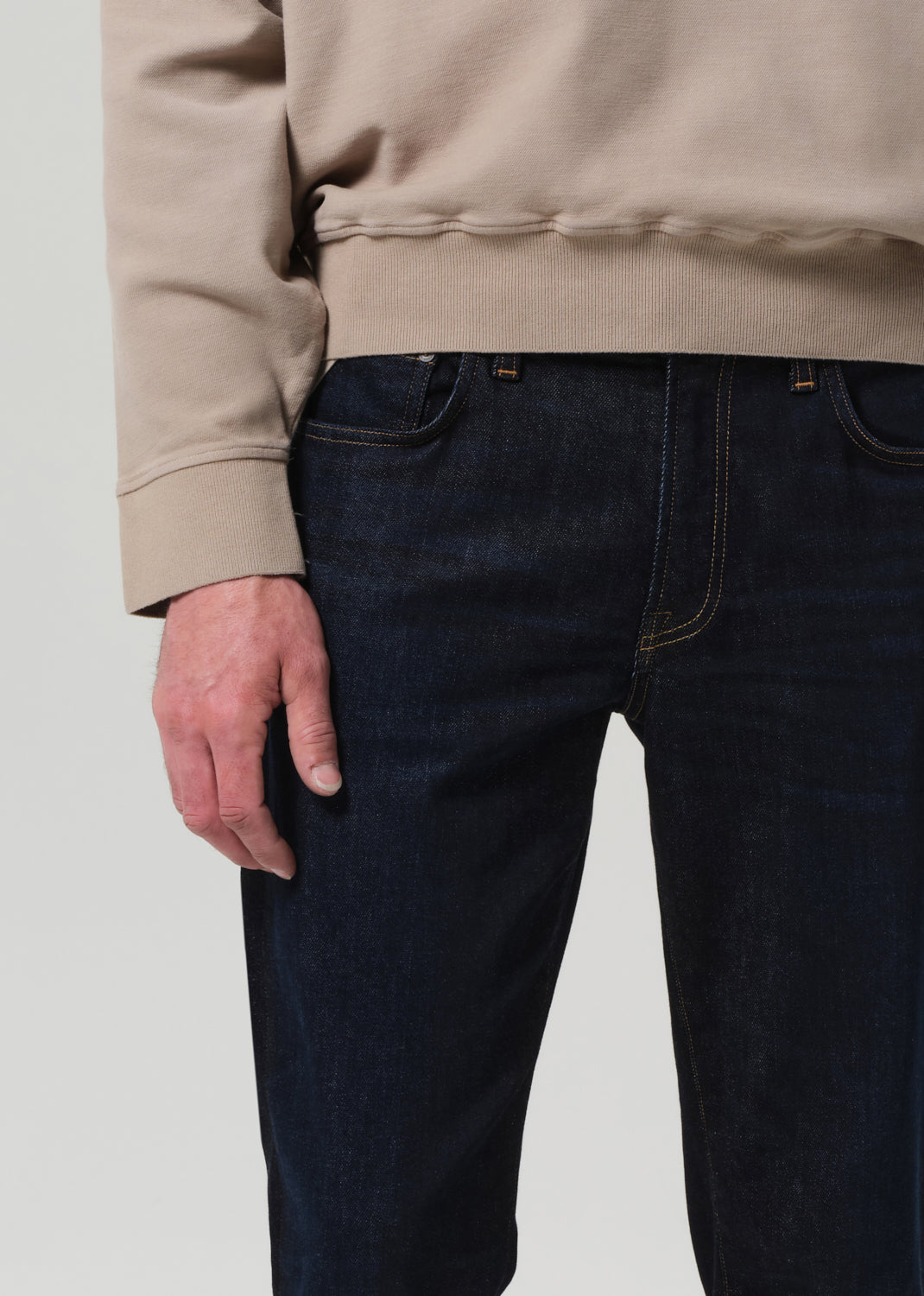 Adler Slim Cashmere Denim in Falcon detail