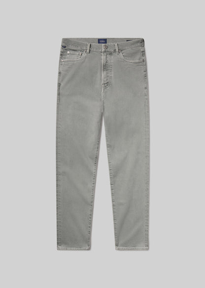 Flat shot of jeans on a grey background