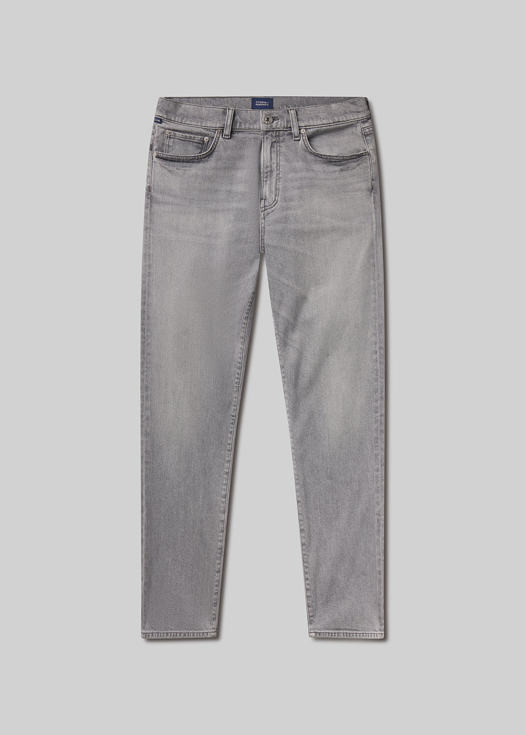 Grey jeans on a light grey background