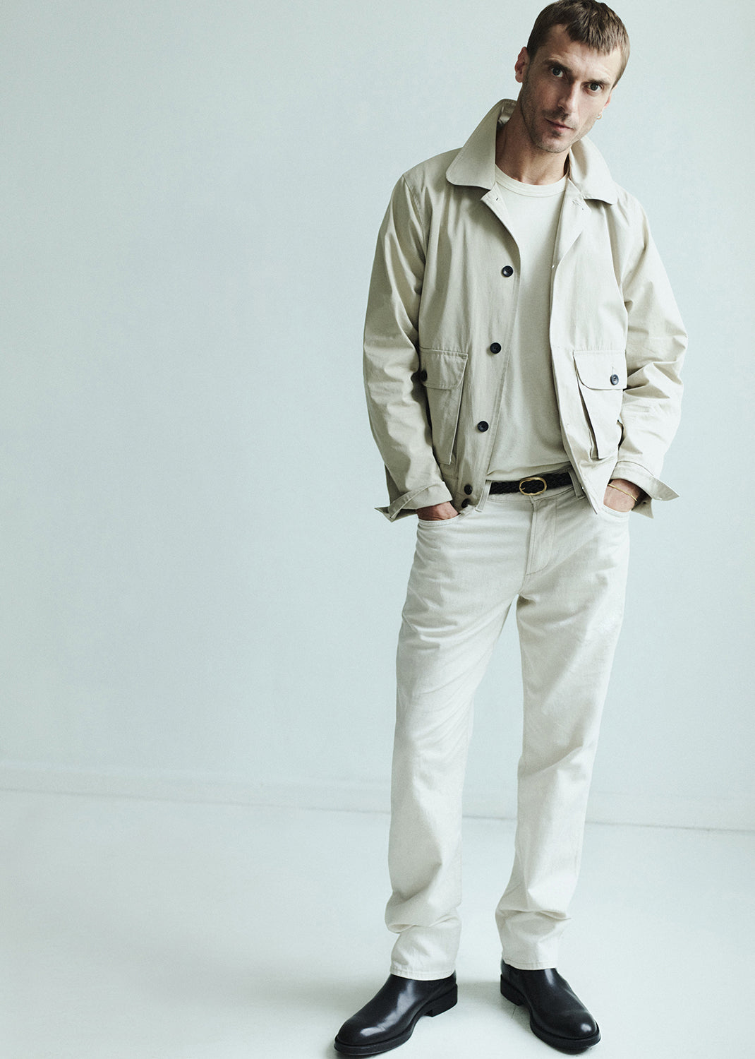 Citizens of Humanity Mens Elijah Straight Comfort Stretch Linen Trousers