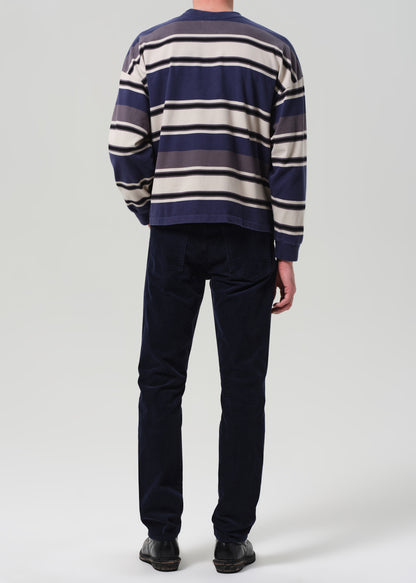 Elijah Straight Stretch Corduroy in Navy back