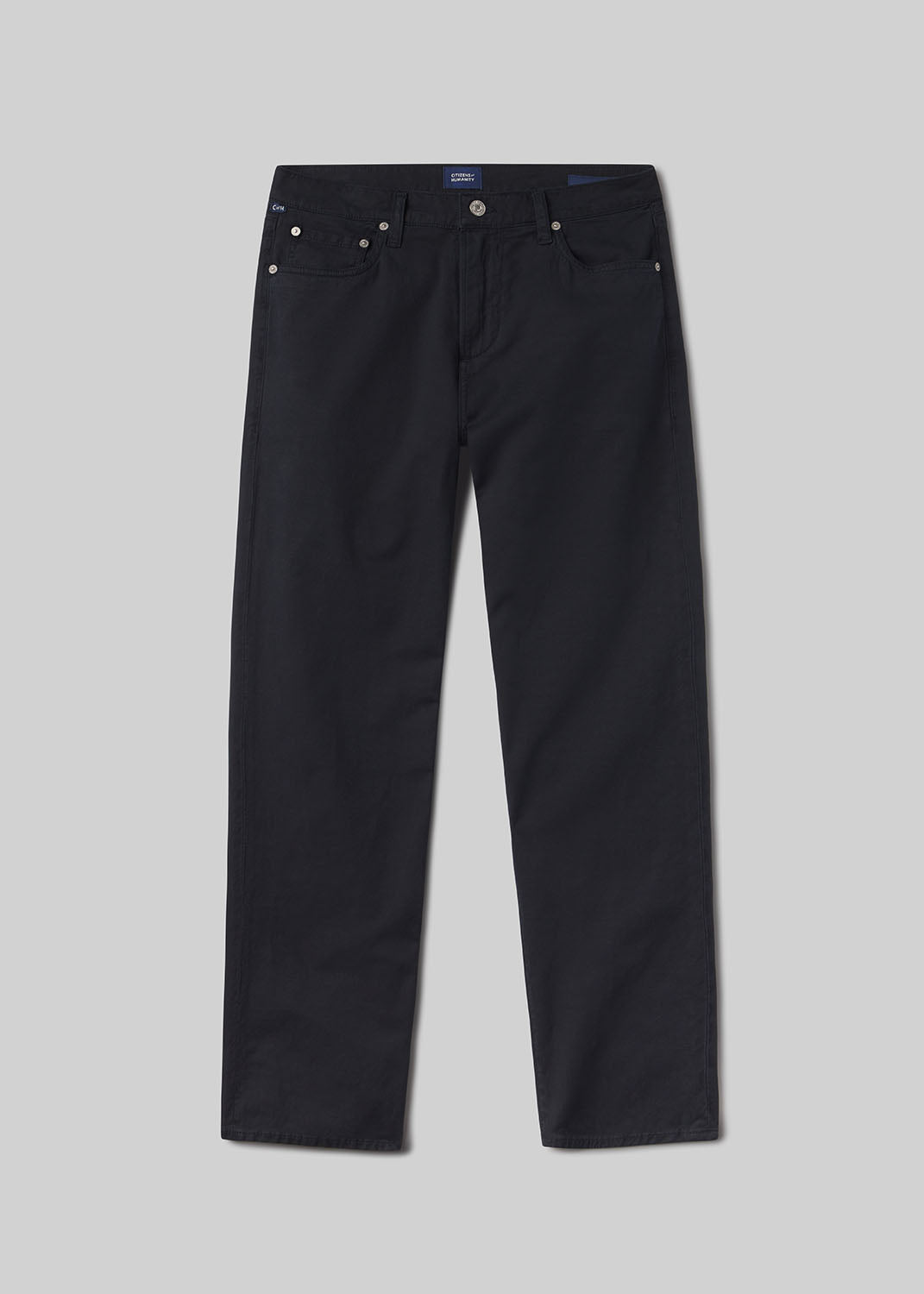 Elijah Straight Comfort Stretch Linen in Navy flat