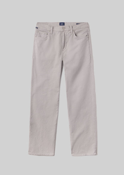 Elijah Straight Comfort Stretch Linen in Stone Grey flat