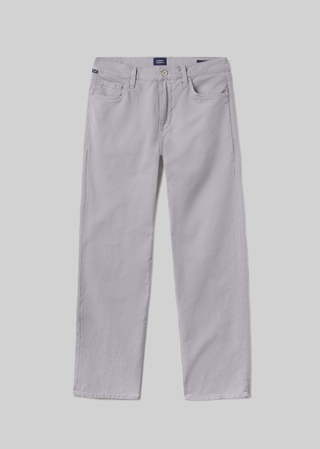Stone grey pants, front product view