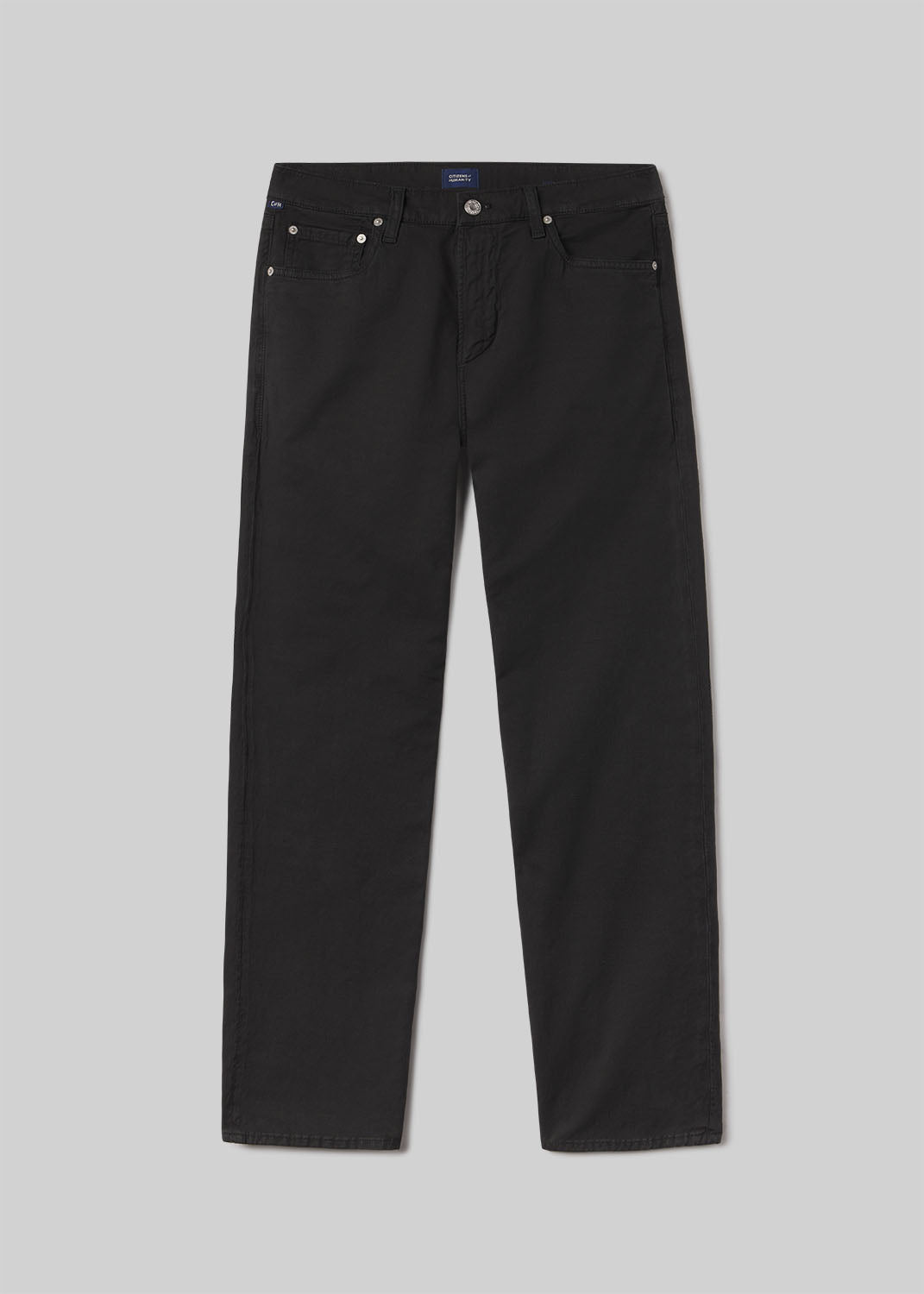 Elijah Straight Comfort Stretch Linen in Washed Black flat