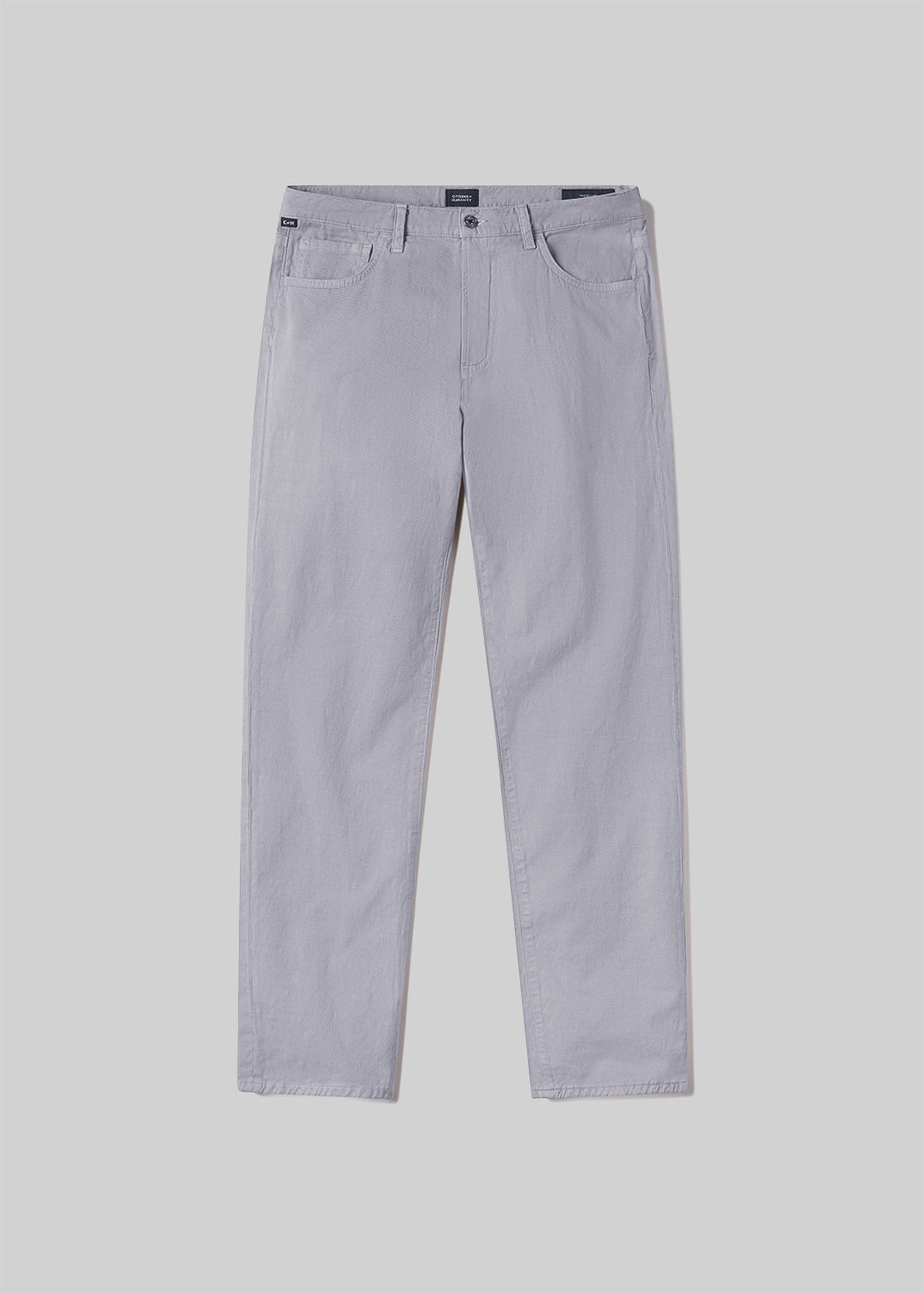 Elijah Relaxed Straight Comfort Stretch Linen Hematite