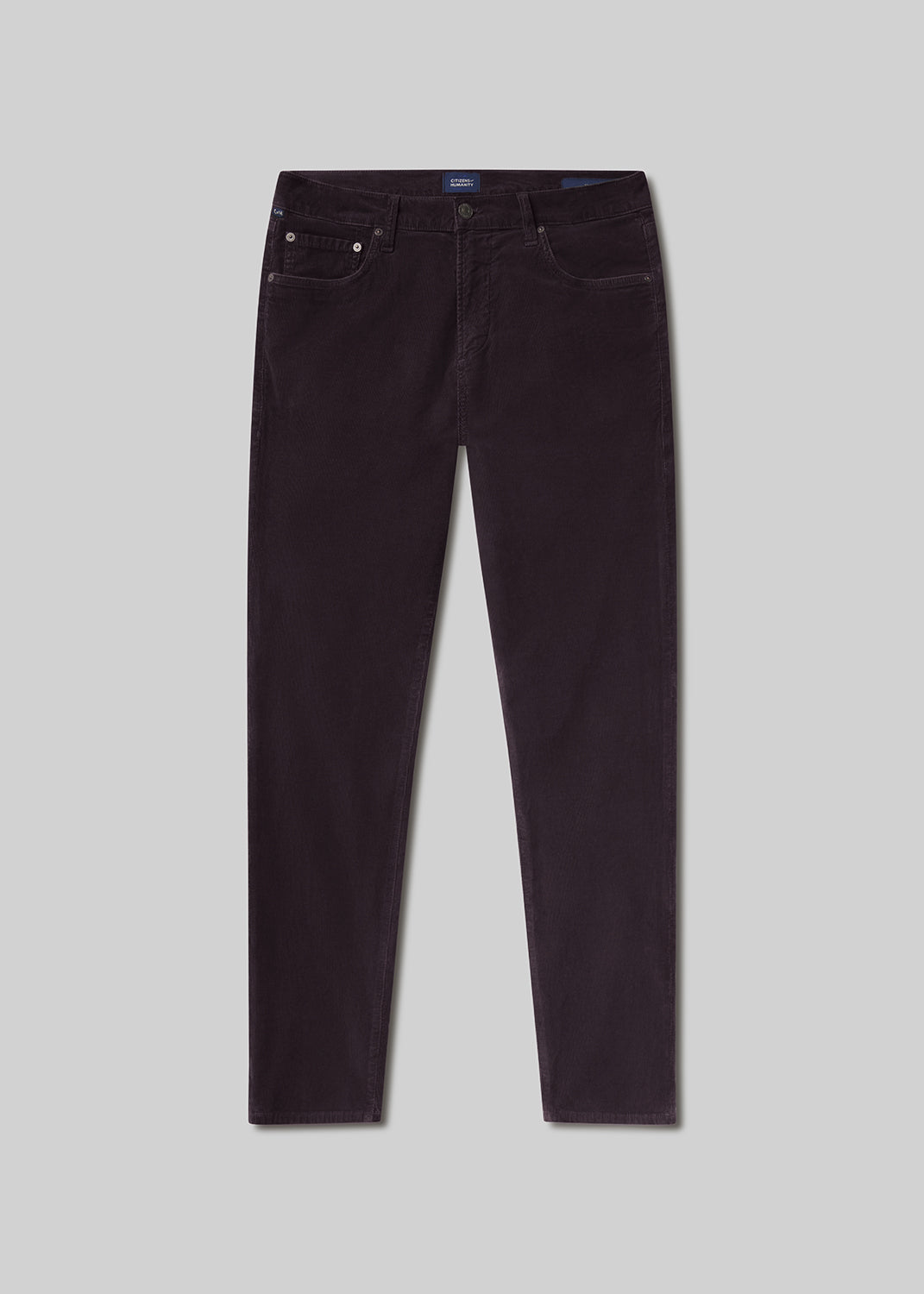 Charcoal corduroy pants, front product view