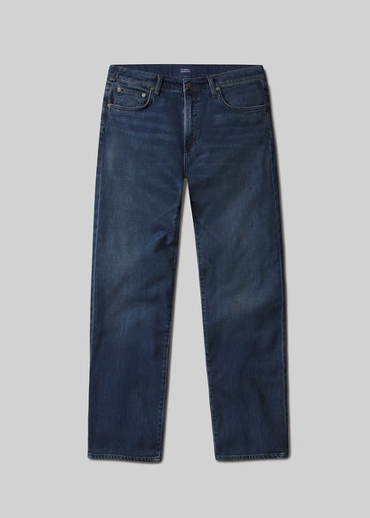 Elijah Straight Tropical Denim in Tinted Dark flat