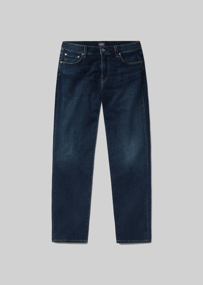 Dark indigo jeans, front product view