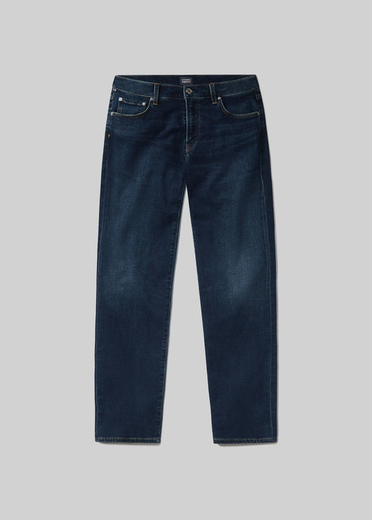 Dark indigo jeans, front product view