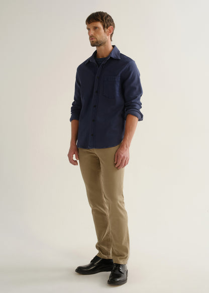 Elijah Straight Polished Twill in Olive Khaki