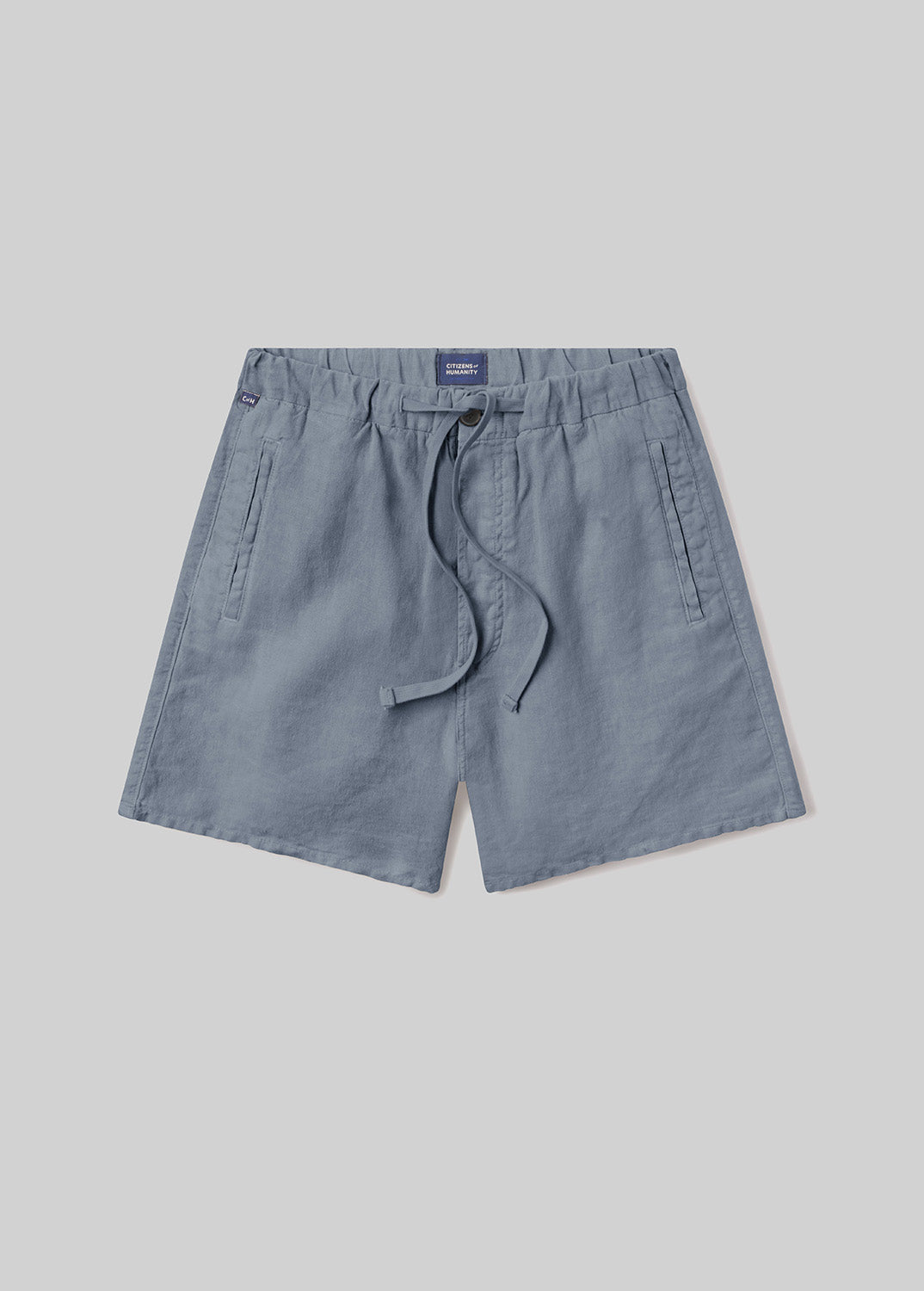 Drawstring Deck Short in Stone Blue flat