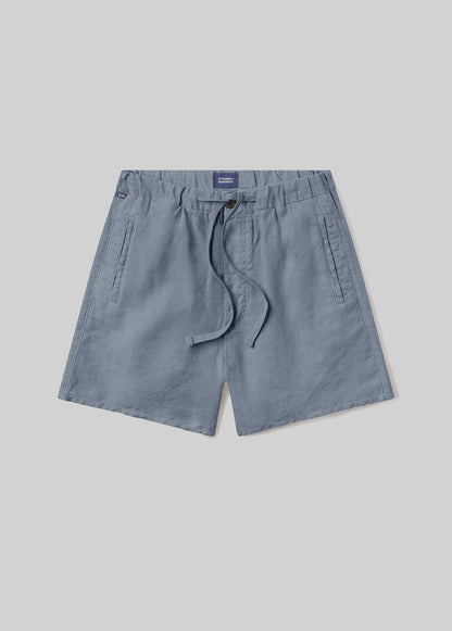 Drawstring Deck Short in Stone Blue flat
