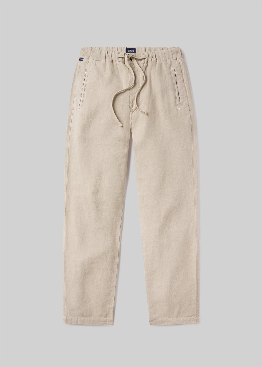 Drawstring Deck Linen Pant in Wheat flat