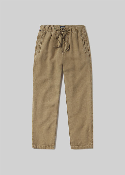 Drawstring Deck Linen Pant in Reservoir