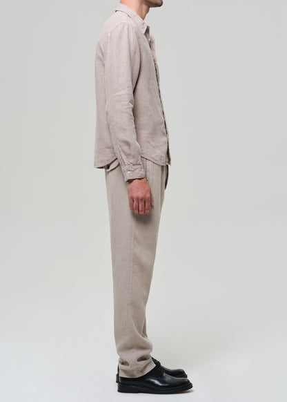 Drawstring Deck Linen Pant in Wheat