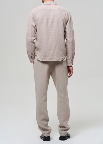 Drawstring Deck Linen Pant in Wheat
