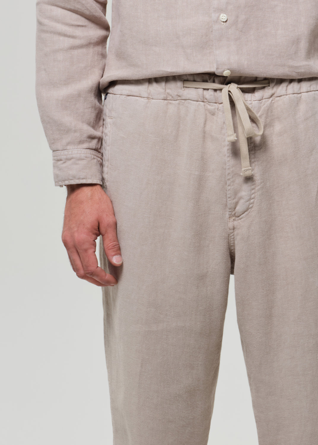 Drawstring Deck Linen Pant in Wheat