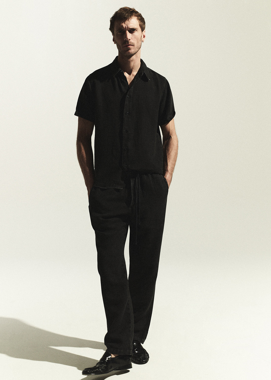 Drawstring Deck Linen Pant Washed