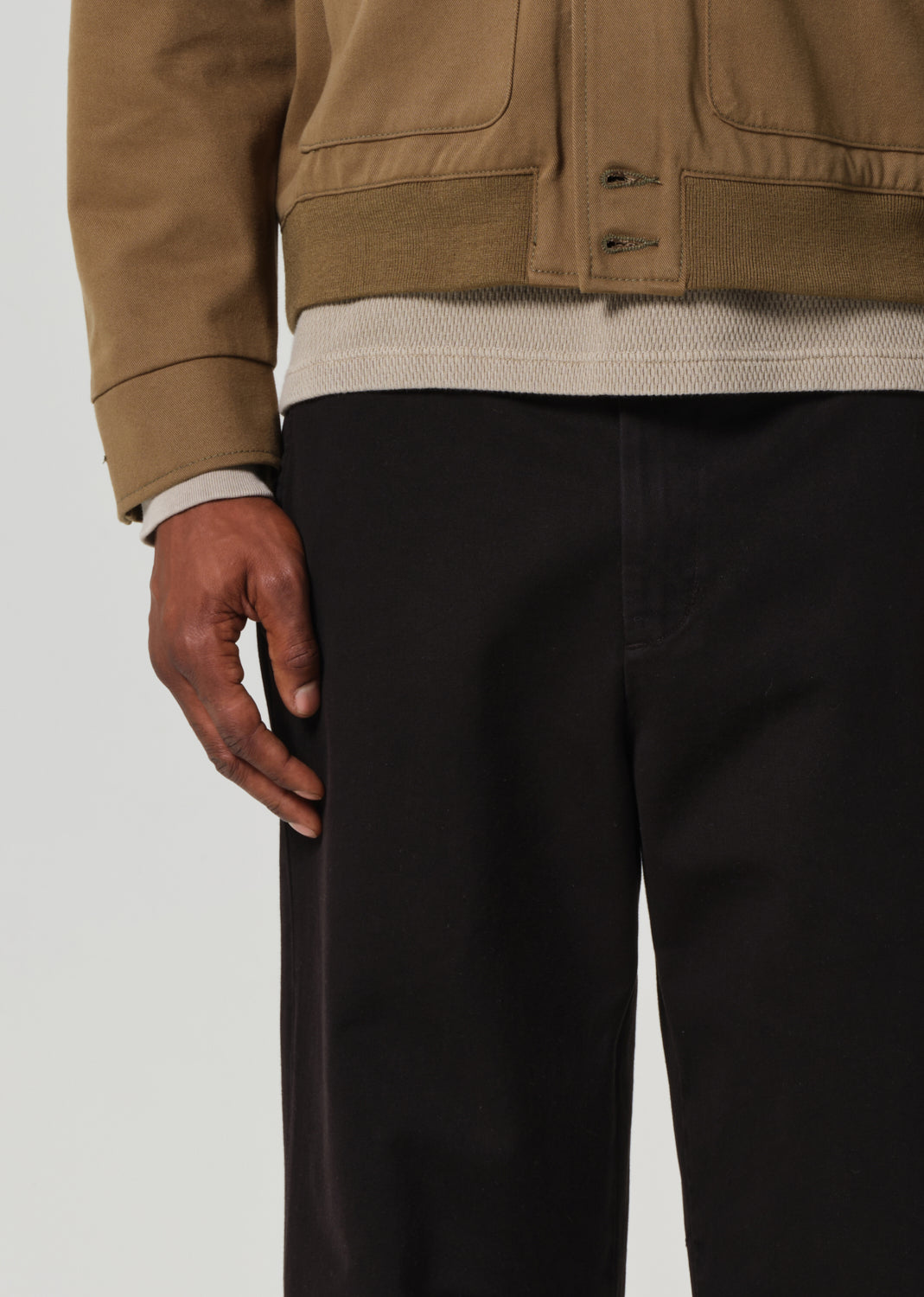 Flat Front Chino in Black detail