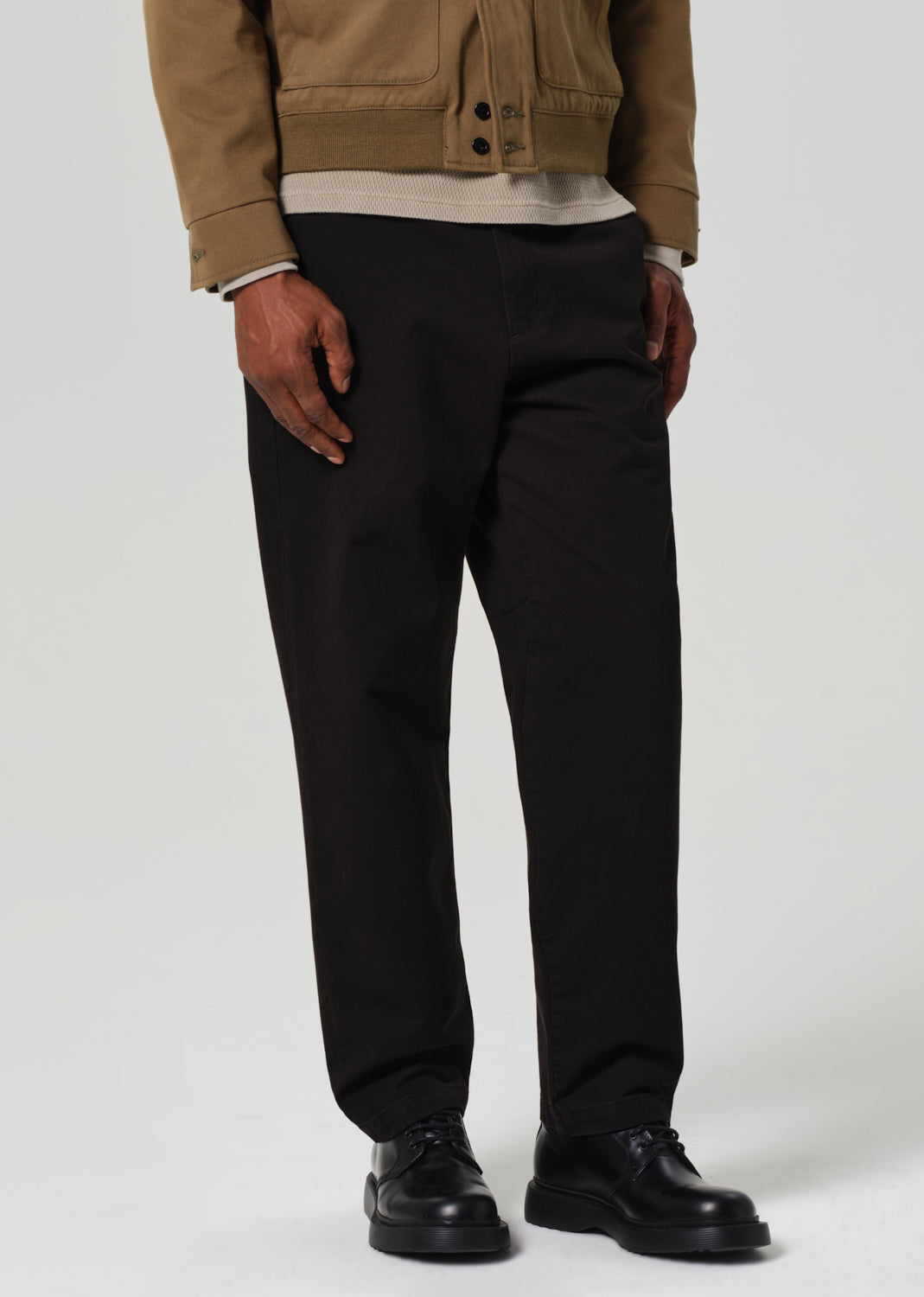 Flat Front Chino in Black front