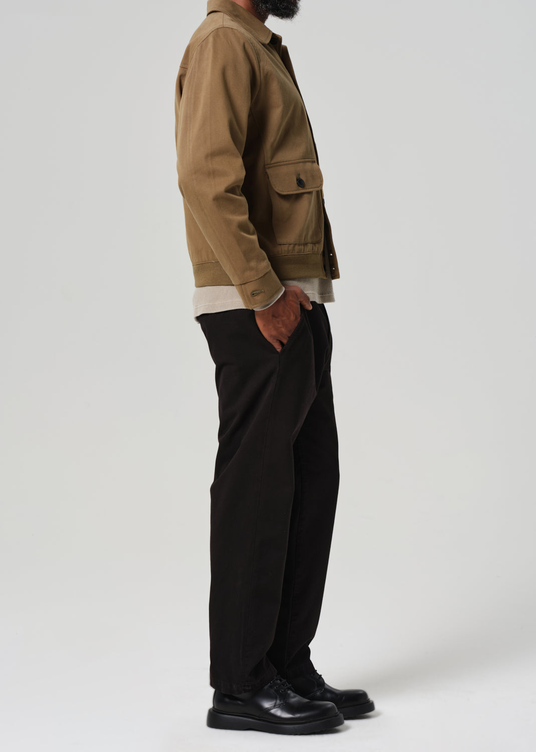 Flat Front Chino in Black side