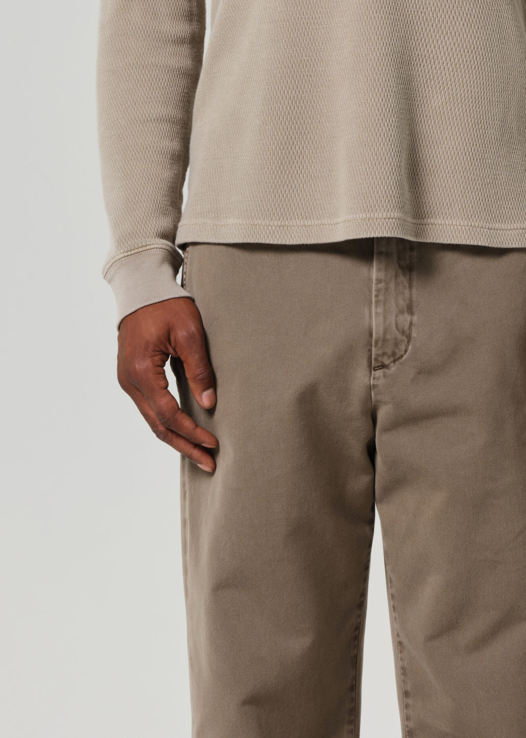 Flat Front Chino in Hazel detail