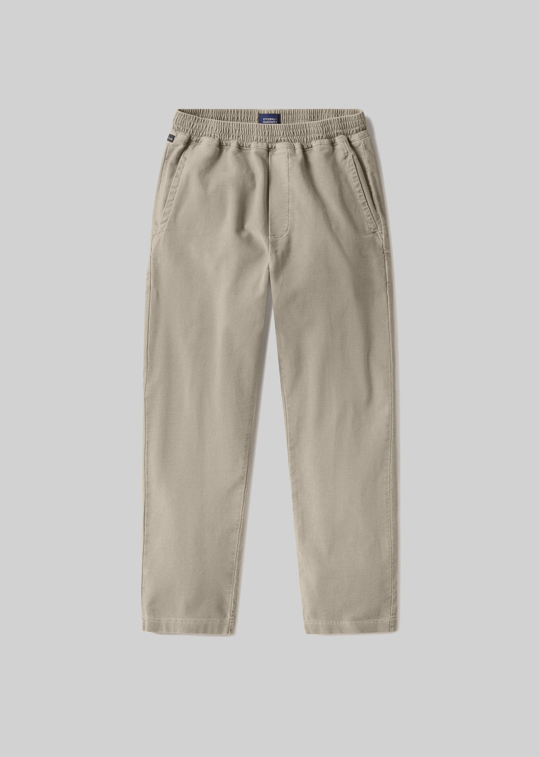 Light beige pull-on pants, front product view