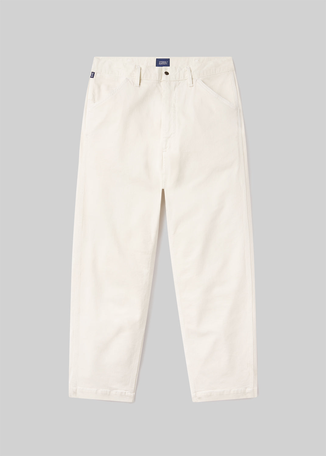 White pants on a gray background