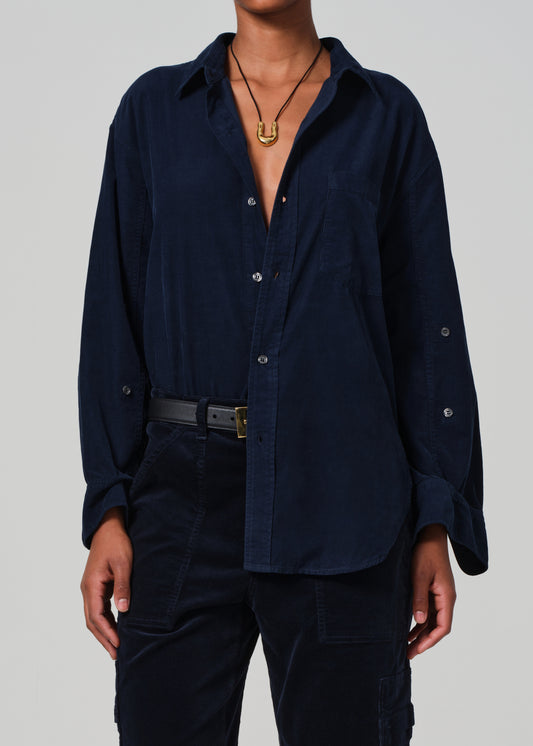 Kayla Shirt Corduroy in Navy front