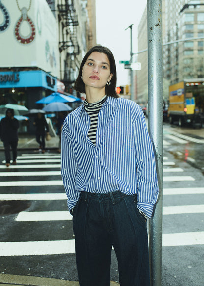 Kayla Shirt in Navy Mesa Stripe