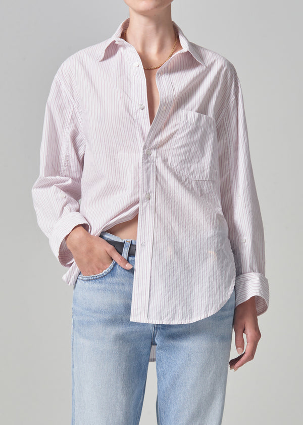 Kayla Shirt in Rasberry Stripe