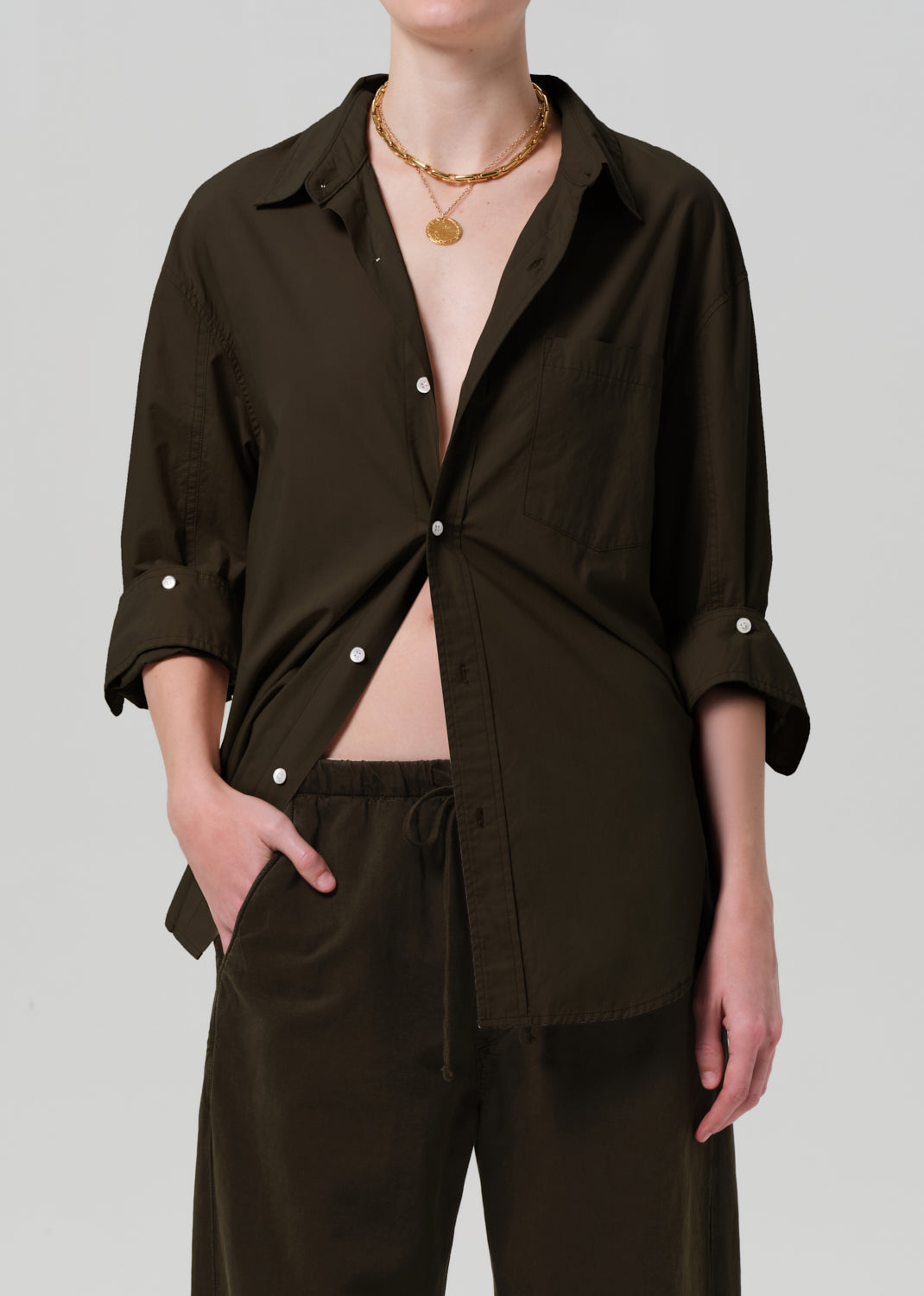 Kayla Poplin Shirt Dark
