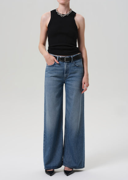 Isabel Rib Tank in Black front