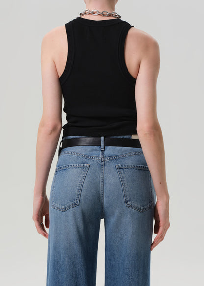 Isabel Rib Tank in Black back